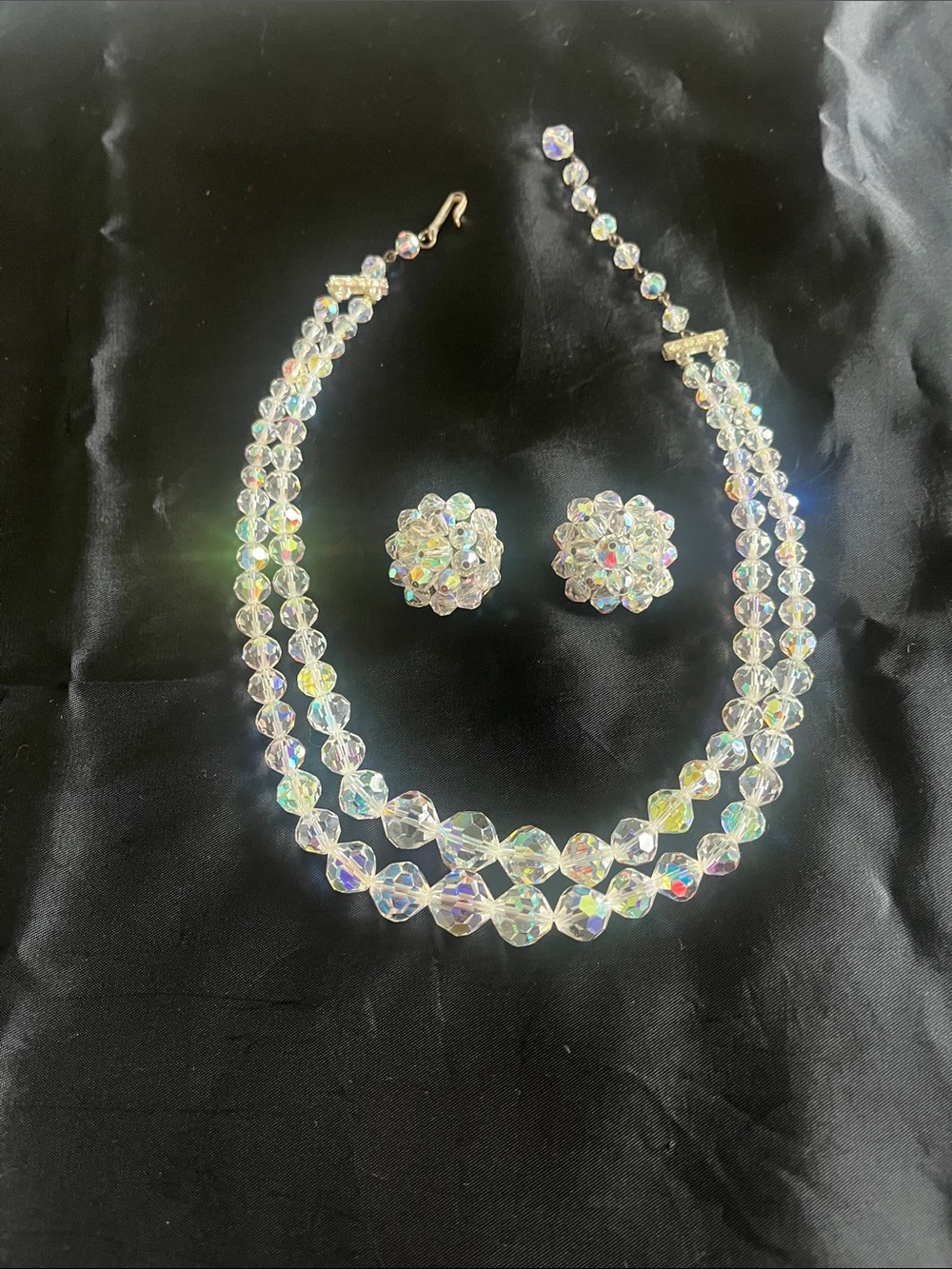Vintage Laguna Aurora Borealis necklace & earrings